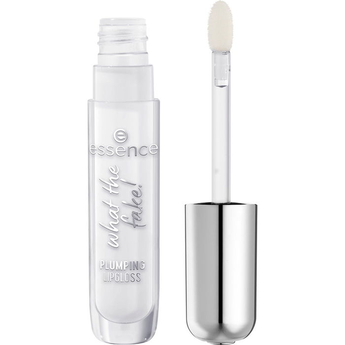 Essence Gloss volumisant pour les lèvres What The Fake! - N°100 Sheer Genius, avec acide hyaluronique et vitamine E, 4 ml