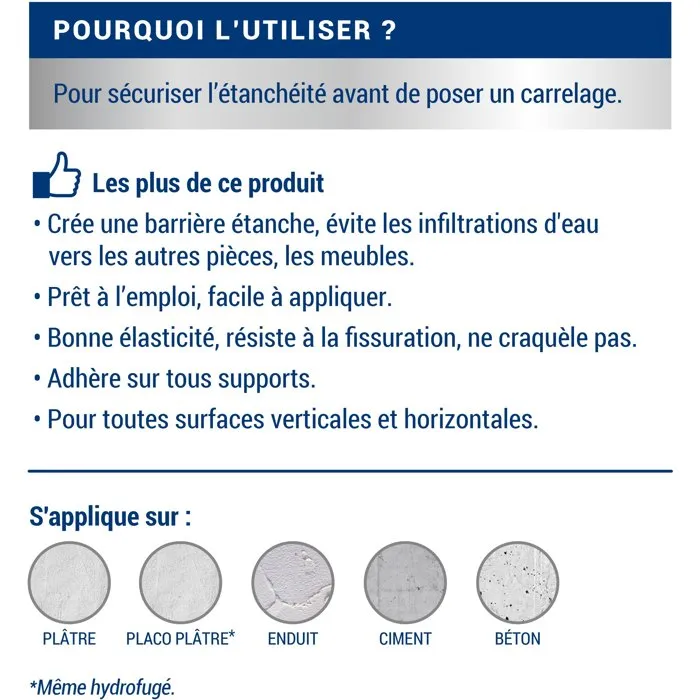 Ripolin Étanchéité avant carrelage, Incolore, 2,5l