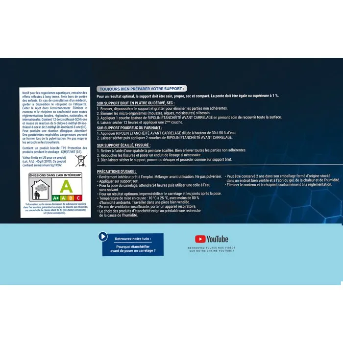 Ripolin Étanchéité avant carrelage, Incolore, 2,5l