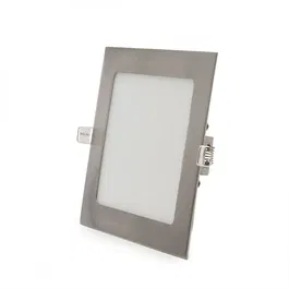 Plaque LED 12W 1200Lm 2700K Carrée Nickel Satiné 50.000H GL-CL-S12N-WW
