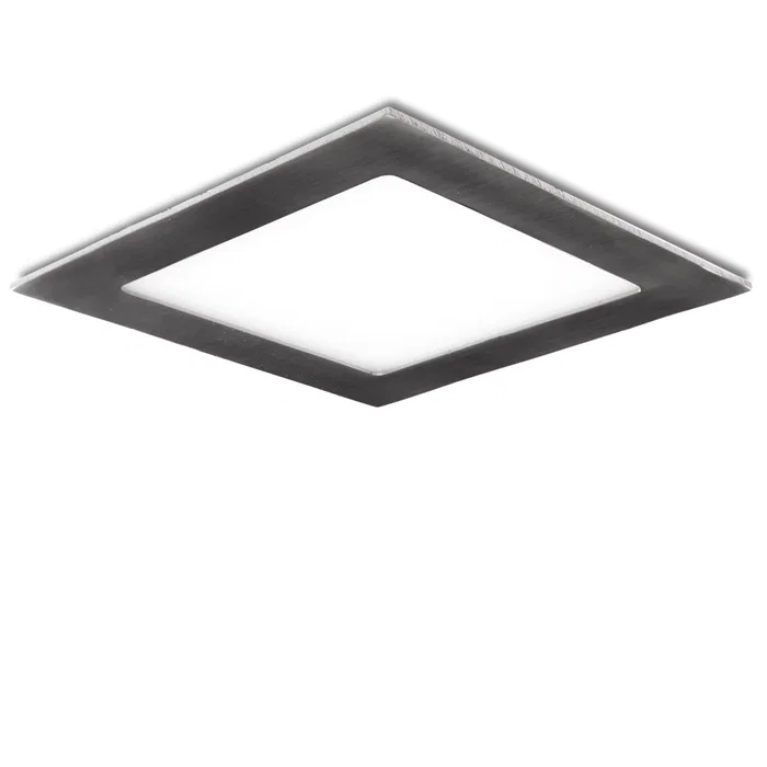 Plaque LED 12W 1200Lm 2700K Carrée Nickel Satiné 50.000H GL-CL-S12N-WW