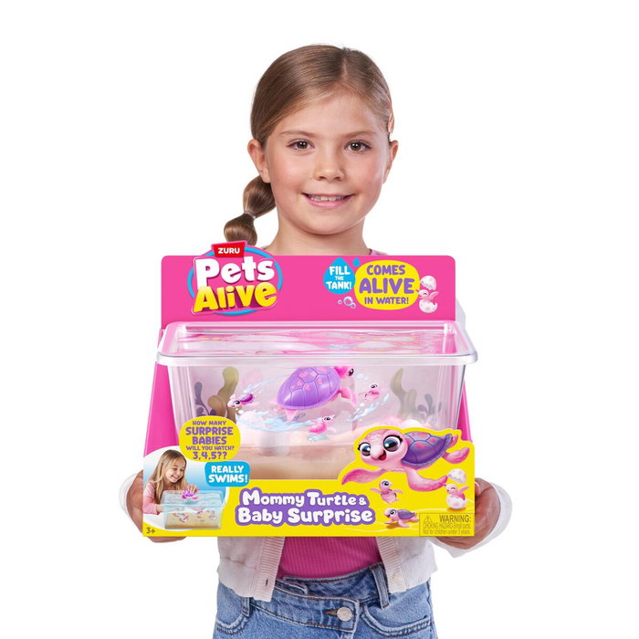 Zuru Pets Alive Mama Turtle Surprise - Set maman tortue et bébés avec effets sonores