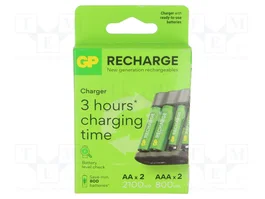 GP Chargeur Economy pour accumulateurs Ni-MH AA et AAA avec kit d'accumulateurs