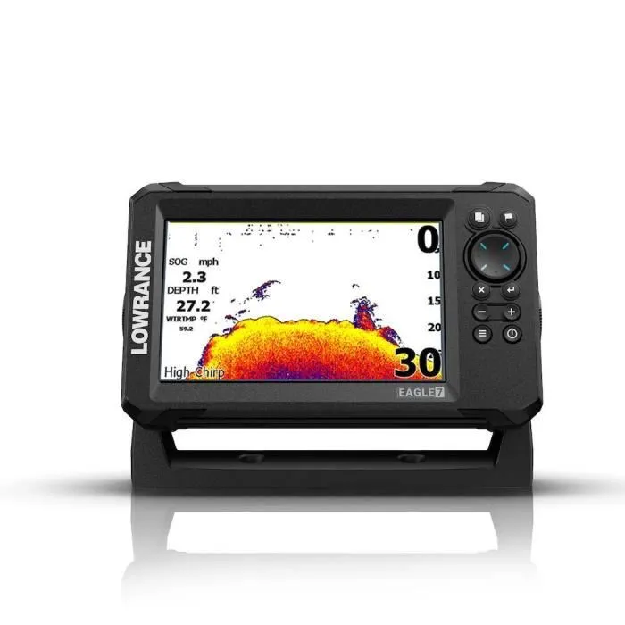 Lowrance Eagle 7 - Combiné GPS Sondeur 7" - Écran IPS - Sonde TripleShot HD - Résistant à l'eau IPX7 - Fond de carte mondial