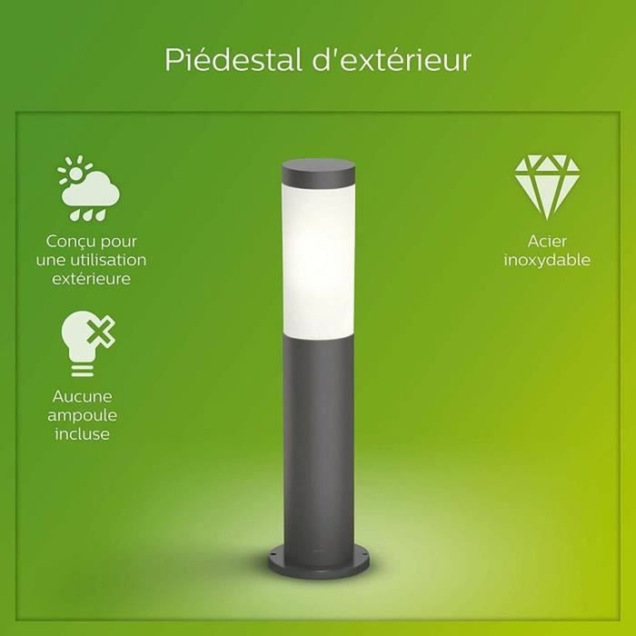 Philips Utrecht Lampadaire extérieur sur poteau Anthracite E27 20 W Haute tension Philips Utrecht Lampadaire extérieur sur poteau Anthracite E27 20 W Haute tension