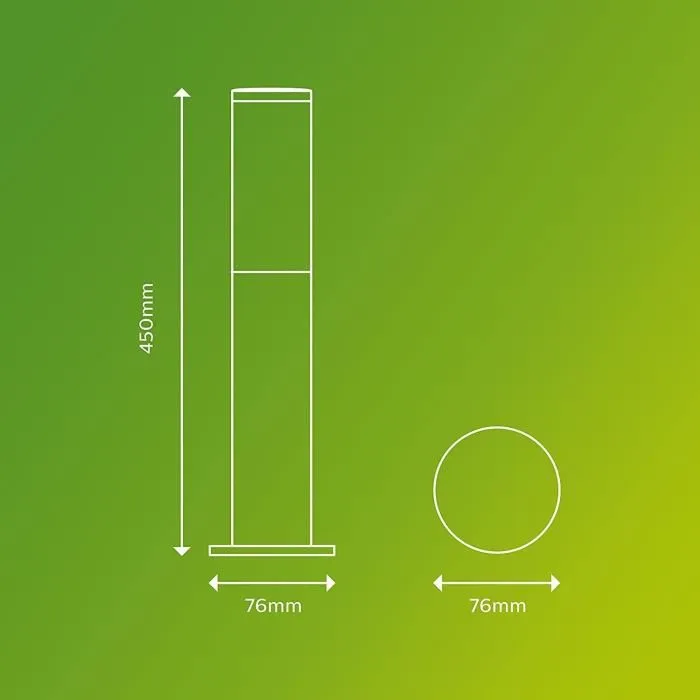 Philips Utrecht - Lampadaire extérieur sur poteau anthracite 1x20W haute tension - Éclairage jardin allée terrasse moderne et élégant en acier inoxydable