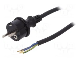 PLASTROL Câble d'alimentation H05RR-F 3x1,5mm2 2m Noir