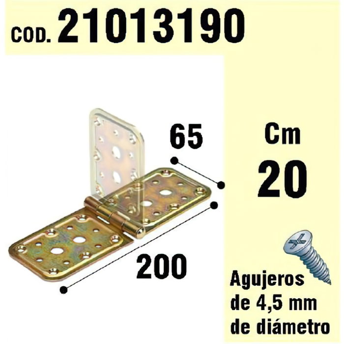 WOLFPACK LINEA PROFESIONAL Support pour bois à charnière bichromatée 65x200 mm WOLFPACK LINEA PROFESIONAL Support pour bois à charnière bichromatée 65x200 mm