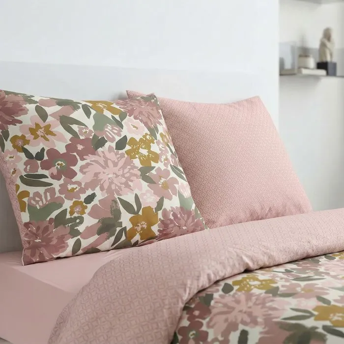 Today Parure de lit imprimé floral champetre rose poudré 240 x 220 cm Today Parure de lit imprimé floral champetre rose poudré 240 x 220 cm