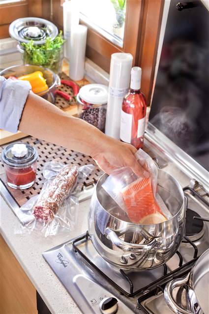 Magic Vac ACO1066 Pack de 2 rouleaux de sacs sous vide pour conservation des aliments, 20 cm x 6 m