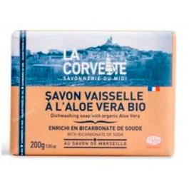LA CORVETTE Savon Solide Lavaplatos Bicarbonate et Aloe Vera 200 g