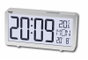 SAMI Réveil LCD avec calendrier et thermomètre grands chiffres argent