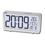 SAMI Réveil LCD avec calendrier et thermomètre grands chiffres argent