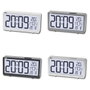 SAMI Réveil LCD avec calendrier et thermomètre grands chiffres argent