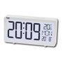 SAMI Réveil LCD avec calendrier et thermomètre grands chiffres argent