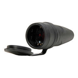 Kopp Base mobile bipolaire avec terre et capot, 16A 250V, noire