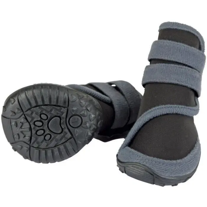 Kerbl Chaussures pour chien ACTIVE, Taille M, Gris/Noir, Protection coussinets contre gravier et sel