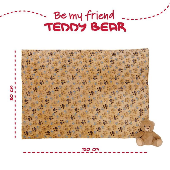 PERLETTI Ours en peluche Teddy avec couverture douce, peluche 22cm, couverture 120x80cm, jouet enfant PERLETTI Ours en peluche Teddy avec couverture douce, peluche 22cm, couverture 120x80cm, jouet enfant
