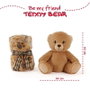 PERLETTI Ours en peluche Teddy avec couverture douce, peluche 22cm, couverture 120x80cm, jouet enfant