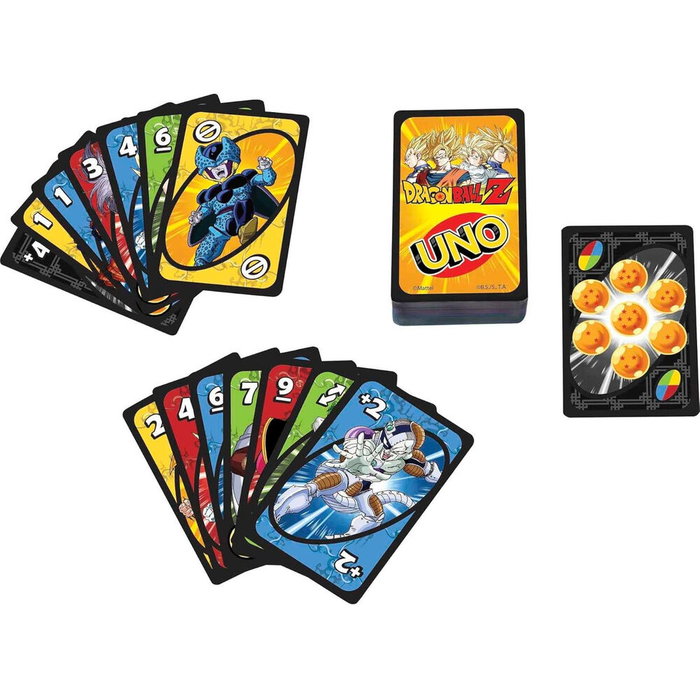 Mattel UNO Dragon Ball Z - Jeu de cartes avec 112 cartes et jokers uniques Mattel UNO Dragon Ball Z - Jeu de cartes avec 112 cartes et jokers uniques