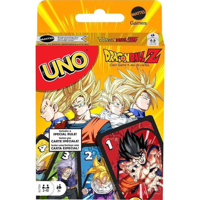 Mattel UNO Dragon Ball Z - Jeu de cartes avec 112 cartes et jokers uniques Mattel UNO Dragon Ball Z - Jeu de cartes avec 112 cartes et jokers uniques