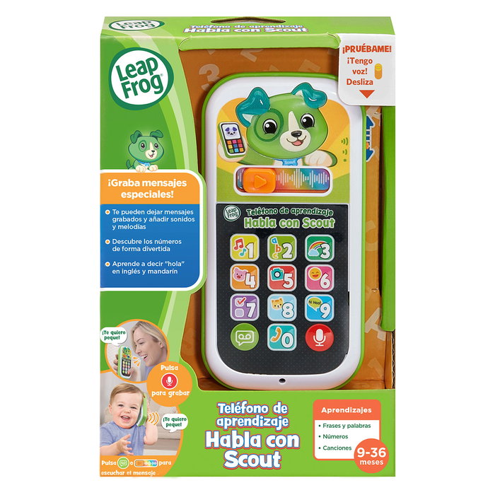 VTech Téléphone d'apprentissage interactif Scout avec messages vocaux, lumières, chansons et 10 boutons éducatifs - 80-620939