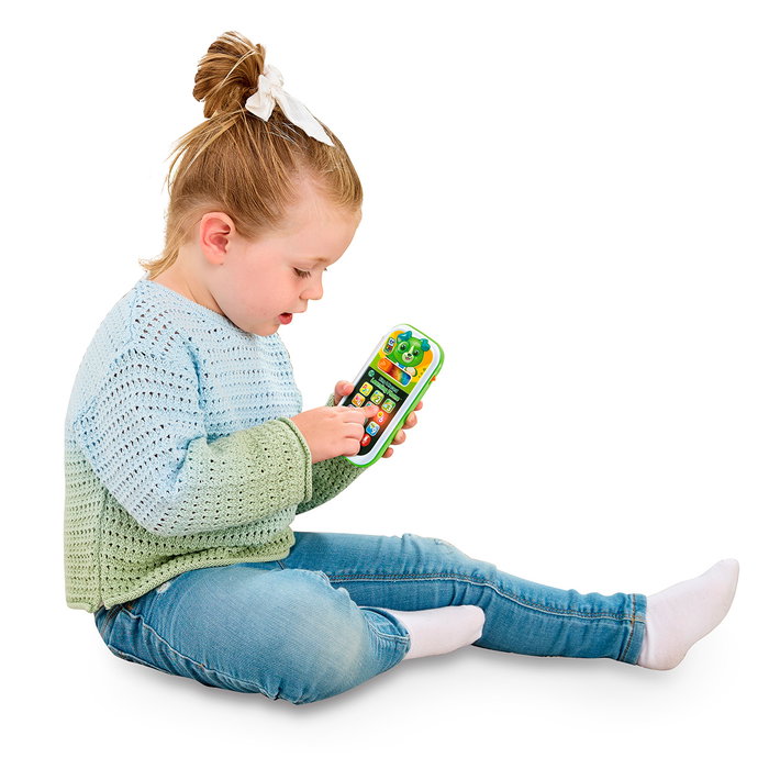 VTech Téléphone d'apprentissage interactif Scout avec messages vocaux, lumières, chansons et 10 boutons éducatifs - 80-620939