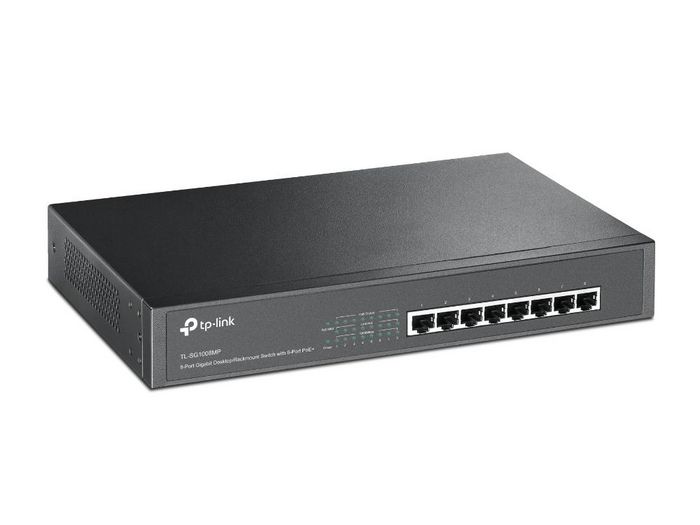 Omada TL-SG1008MP - Commutateur Ethernet Gigabit 8 Ports avec PoE+ (126W), Montable en Rack, 10/100/1000 Mb/s RJ-45