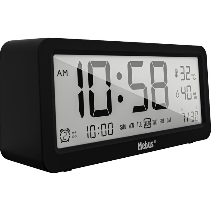 Mebus Réveil numérique 25819 Quartz Noir Mebus Réveil numérique 25819 Quartz Noir