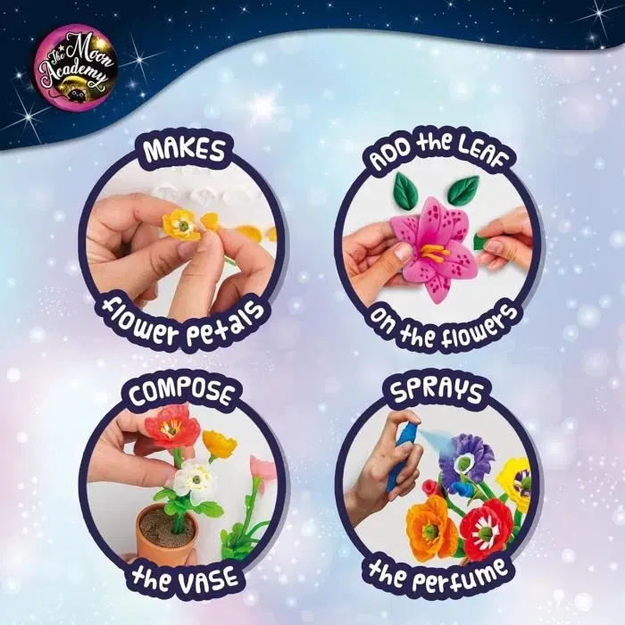 Lisciani Giochi - The Moon Academy - Kit Créatif Bouquet de Fleurs - Composé Innovant, Accessoires Inclus - Pour Enfants à partir de 8 ans