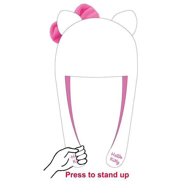 Bonnet en point avec applications Hello Kitty - Dimensions: 22 x 2 x 55 cm - À partir de 3 ans - Couleur: Blanc