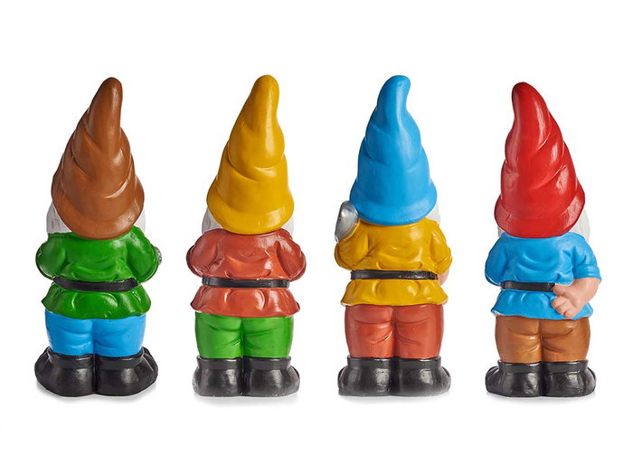 Ibergarden Nain de Jardin en Céramique 25 cm Couleurs Vives Assorties (Set de 16)