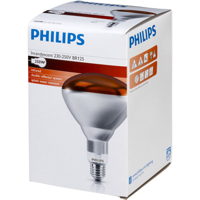 Philips Lampe infrarouge BR125 IR 250W E27 Rouge Philips Lampe infrarouge BR125 IR 250W E27 Rouge