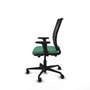 PIQUERAS Y CRESPO Chaise Haches Synchrone/Traslack Vert émeraude et Noir, Accoudoir 2D, Sans appui-tête, Base nylon noir, Roulettes 65mm nylon