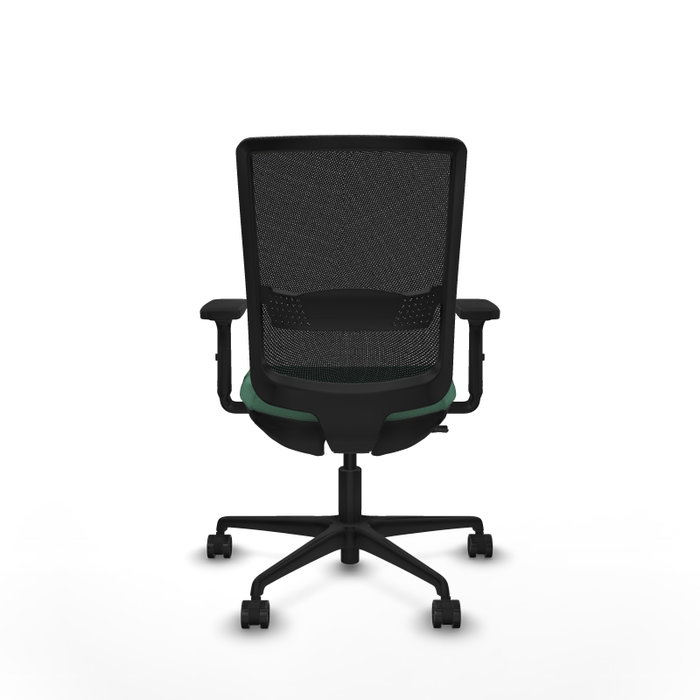 PIQUERAS Y CRESPO Chaise Haches Synchrone/Traslack Vert émeraude et Noir, Accoudoir 2D, Sans appui-tête, Base nylon noir, Roulettes 65mm nylon