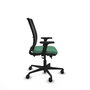 PIQUERAS Y CRESPO Chaise Haches Synchrone/Traslack Vert émeraude et Noir, Accoudoir 2D, Sans appui-tête, Base nylon noir, Roulettes 65mm nylon