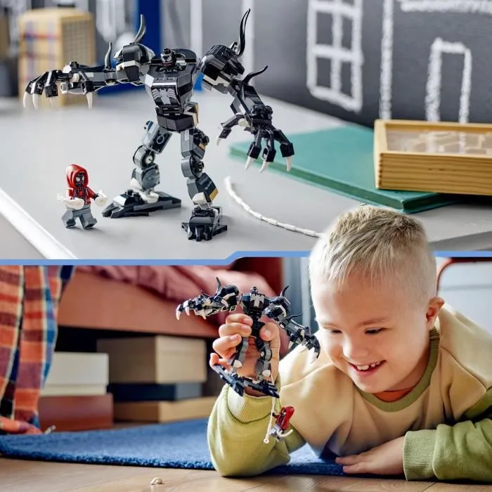LEGO 76276 Marvel L'Armure Robot de Venom contre Miles Morales Jouet de Construction avec Minifigurines