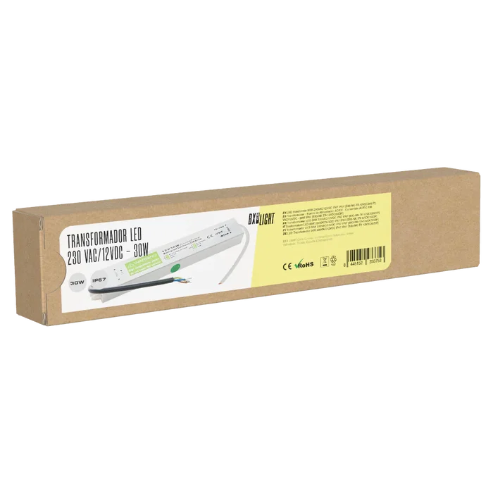 BX3 LIGHT - Transformateur Secteur Alimentation AC/DC 230V AC 12V DC 30W IP67 - BX3-NK-TR-12VDC30EIP - Pour Bandes LED Extérieur Résistant à l'Eau