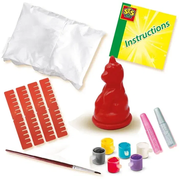 SES Creative Kit Créatif Moulage et Peinture Licornes 3D - Hobby Pink - Crée 3 Licornes Magiques - 5 ans et plus