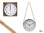Giftdecor Horloge Murale à Suspendre Noire 25 cm Plastique (Set de 12)