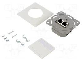 GOOBAY Prise murale RJ45 socle x2 blanc Cat 6a