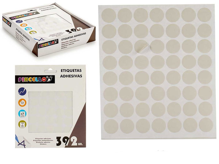 Pincello Étiquettes Adhésives Diamètre 18 mm Lot de 7 Pages 17 x 4 x 19.5 cm (Set de 120) Pincello Étiquettes Adhésives Diamètre 18 mm Lot de 7 Pages 17 x 4 x 19.5 cm (Set de 120)