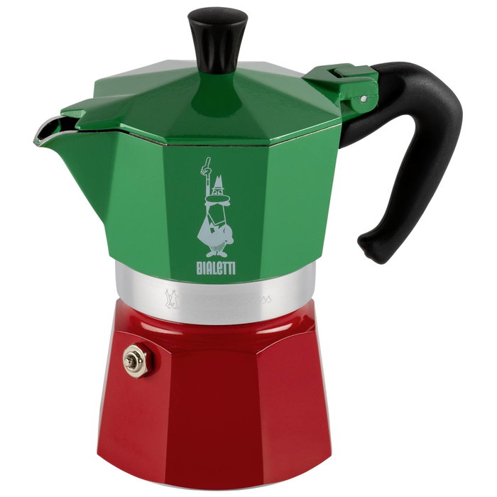 Bialetti Moka Express Italia 3 tasses - Vert / Rouge