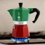 Bialetti Moka Express Italia 3 tasses, cafetière italienne, vert/rouge, 100 ml, pour tous feux sauf induction