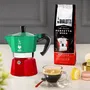Bialetti Moka Express Italia 3 tasses, cafetière italienne, vert/rouge, 100 ml, pour tous feux sauf induction
