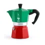 Bialetti Moka Express Italia 3 tasses, cafetière italienne, vert/rouge, 100 ml, pour tous feux sauf induction