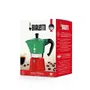 Bialetti Moka Express Italia 3 tasses, cafetière italienne, vert/rouge, 100 ml, pour tous feux sauf induction
