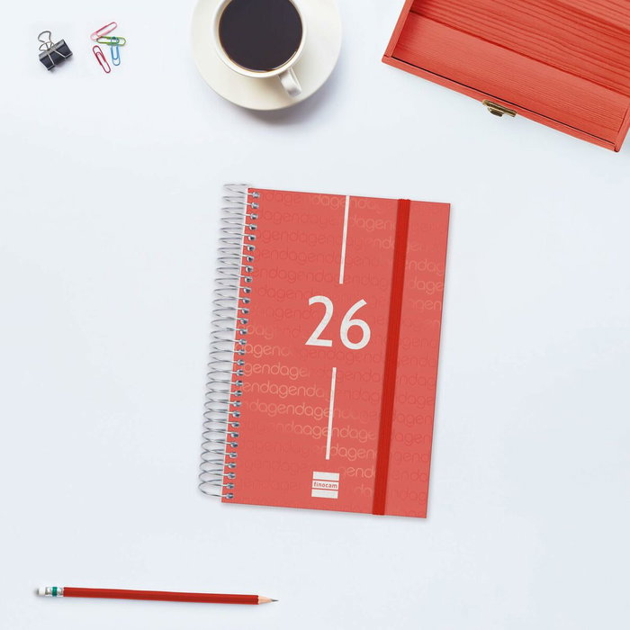 Agenda Finocam YEAR Rouge 11,7 x 18,1 cm 2026