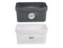 Kipit Panier Multiusage L Assorti Couleurs Cercles 26x21x36 cm Plastique Blanc Gris (Set de 12)