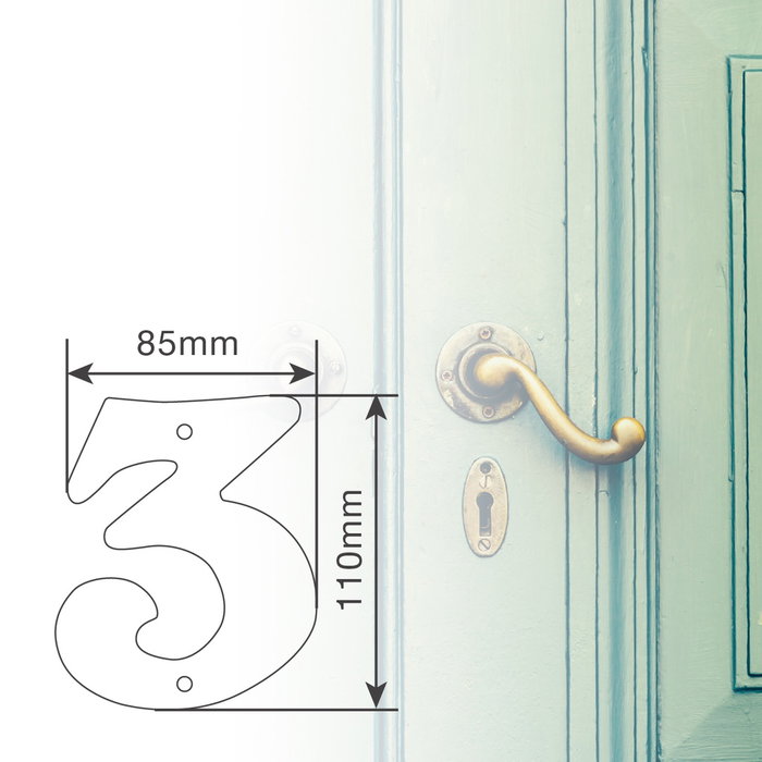 GSC Evolution Numéro de porte 3 en acier inoxydable - Titane doré